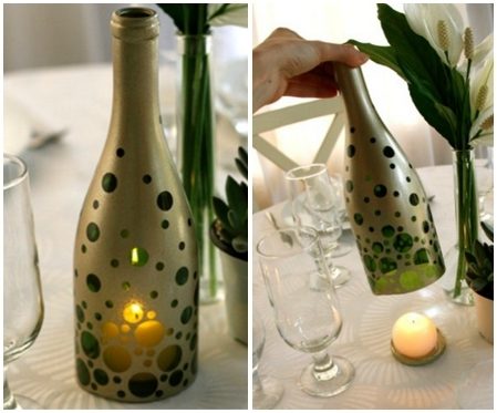 20 стильных предметов интерьера, сделанных стеклянных бутылок декор